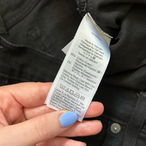 Madewell Kick Out Full Length Jeans Womens Size 31 Black Denim Goth Emo Dark - Picture 4 of 7